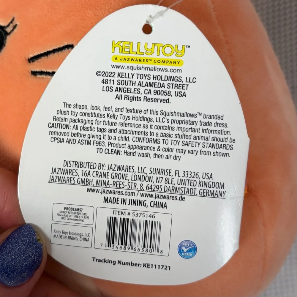 Squishmallow Gigi Orange Tabby Cat 7.5